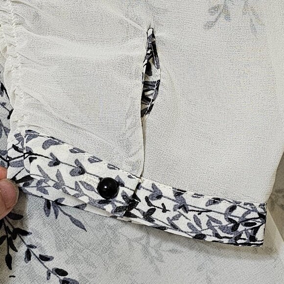 Coldwater Creek Boho Top Women Small Button Popover Blouse Semi Sheer‎ Light - Picture 8 of 16